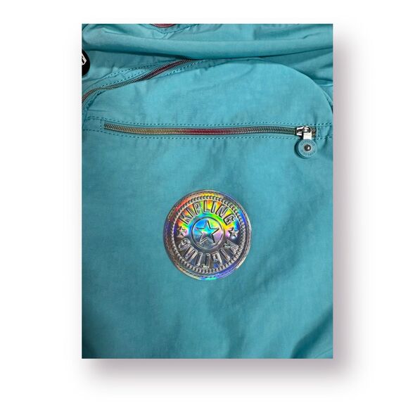 Kipling Seoul Go Extra Large Backpack Blue Splash Laptop Bag w/ Monkey Charm - Picture 4 of 9